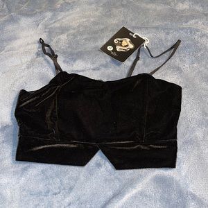 Womens velour crop top
